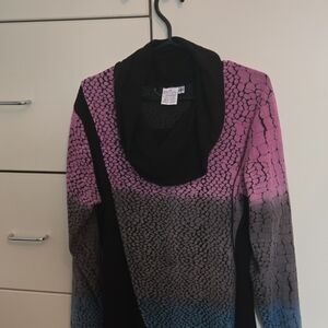 Pink and Blue Gradient Long Sleeve Top